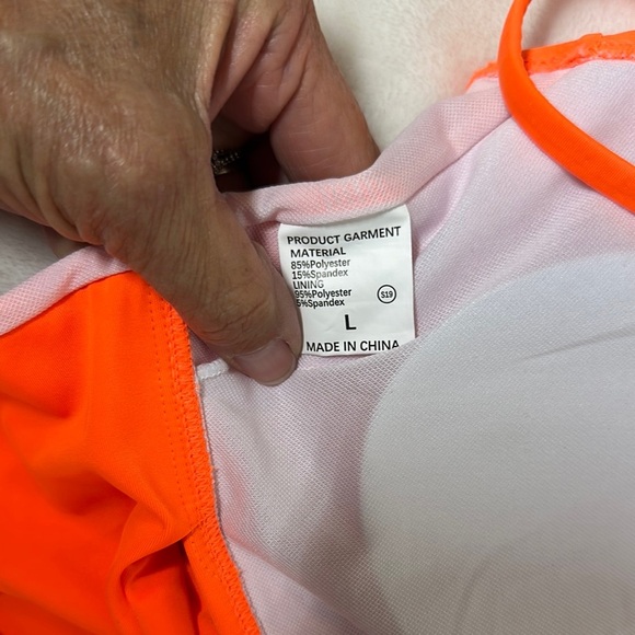 Vibrant Orange One Piece Swimsuit - Picture 6 of 9